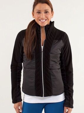 Lululemon St Moritz Black Fleece Lined Windproof Jacket 6